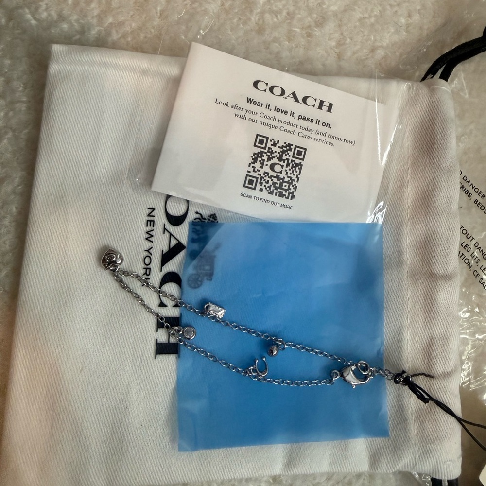 Coach Silver-Tone Charm Chain Bracelet - Silver